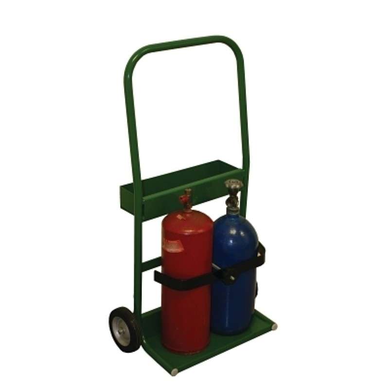 Cart, 16" Cylinder Capacity, 6" Semi-Pneumatic Wheels, Light-Duty, 8x16" Baseplate