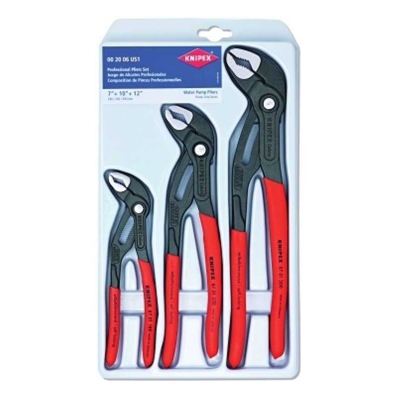 Locking Pliers Set, 3-Piece, 7-1/4",10", 12", Tempered Steel, Cobra