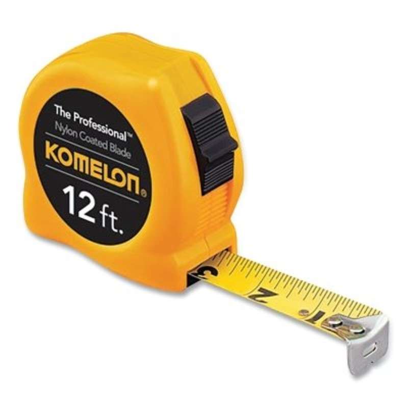Power Tape Measure, 5/8" x 12', Nylon Coated Blade, ABS yellow Case