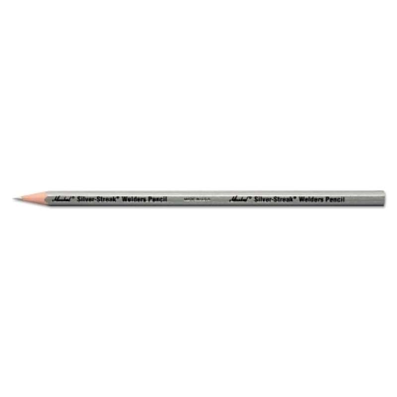 Welder Pencil, Silver-Streak, Semi-Permanent, Scratch, Silver, Pack of 12