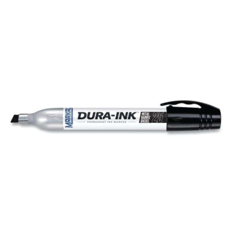Permanent Ink Marker, Dura-Ink, #25, Chisel Tip, Black Color