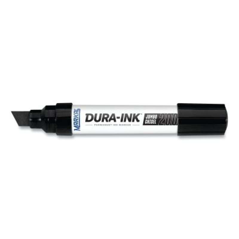 Permanent Ink Marker, Dura-Ink, #200, Jumbo Chisel Tip, Black Color