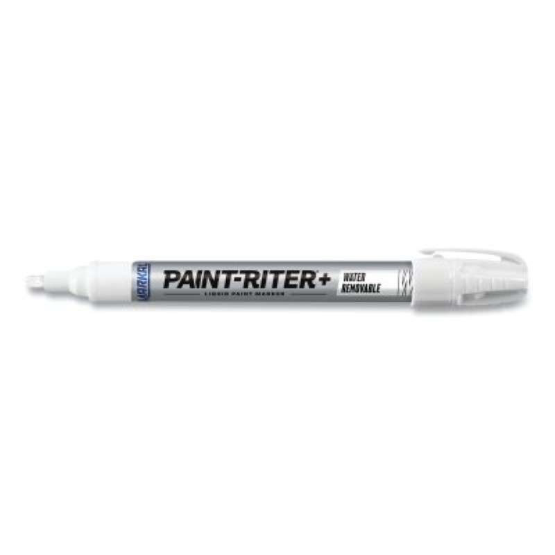 Liquid Paint Marker, Paint-Riter+, Water Removable, White, Round Bullet Tip