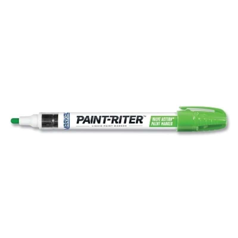 Liquid Paint Marker, Paint-Riter, Valve Action, Fluorescent Green, Bullet Tip