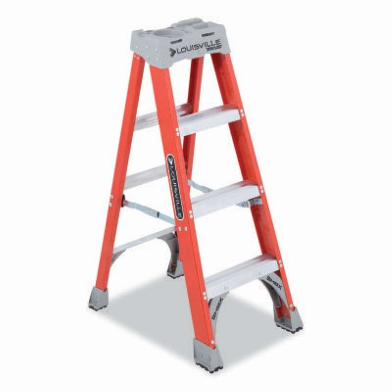 Stepladder, 4' L x 19-3/8" W, 300 lb Capacity, Fiberglass, FS1500 Series