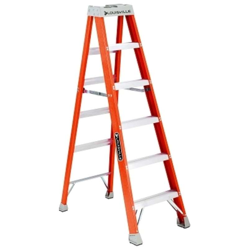 Stepladder, 6' L x 22-3/8" W, 300 lb Capacity, Fiberglass, FS1500 Series