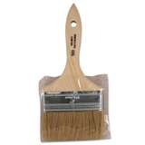 Paint Brush, White Chinese Bristle, Flat Trim, Wood Handle, 4"W x 5/8" Thick redirect to product page