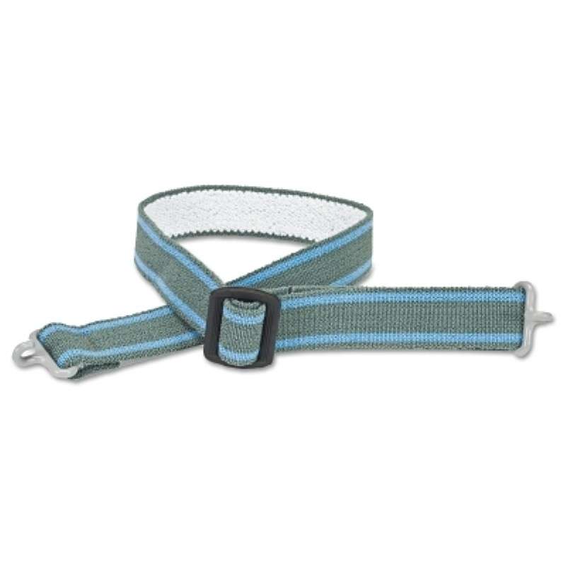 Chin Strap, 2-Point, Attaches to Shell, 3/4" Polyester, Hard Hat, Gray/Blue Stripes, 10/Pkg