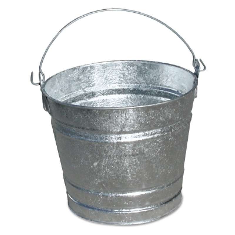 Pail, Hot-Dipped Galvanized, 8-1/2" x 10-1/4" x 9"H, 10 qt