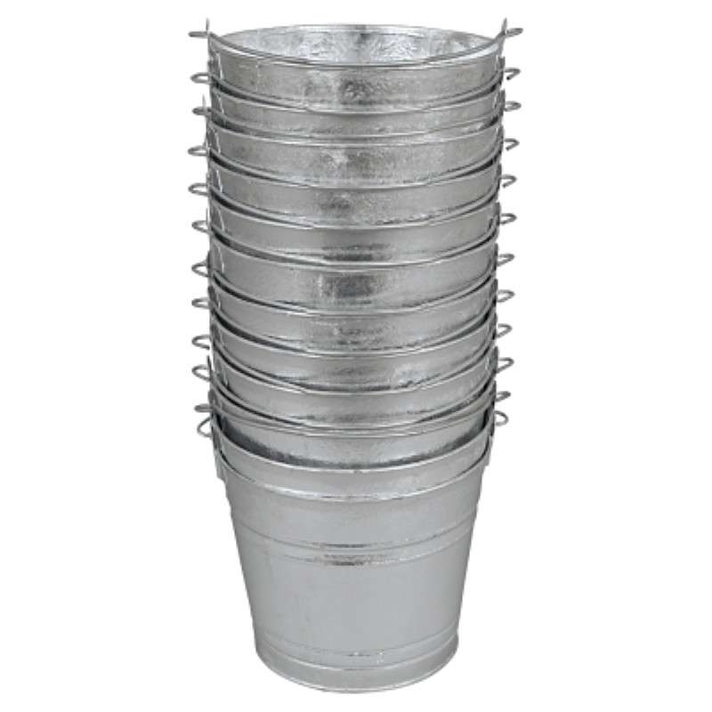 Pail, Hot-Dipped Galvanized, 8-3/4" x 11-1/2" x 9-1/2"H, 10 qt