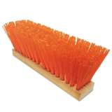 Street Broom, 16", Wood Block, 5" Trim, OSHA-Orange Polypropylene, w/o Handle redirect to product page
