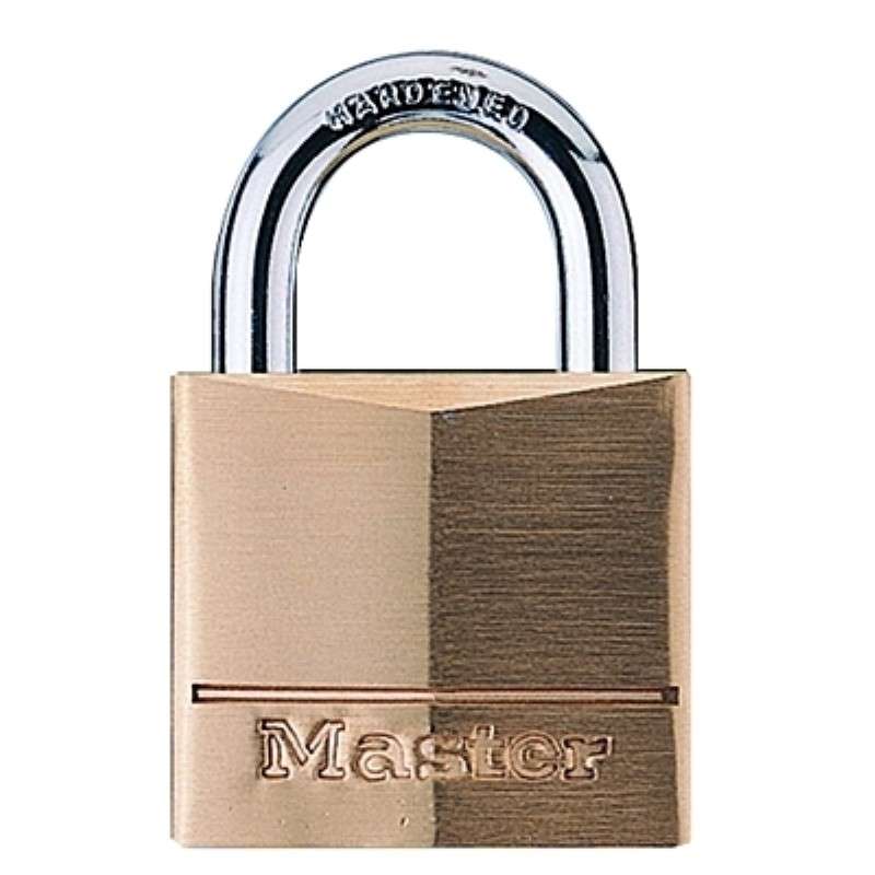 Solid Brass Padlock, 1/4" Dia, 7/8" L x 13/16" W, Gold, Carded Pack