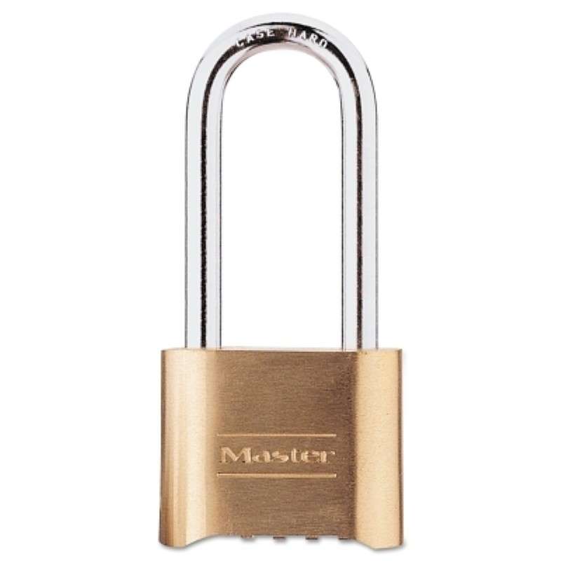 Brass Padlock, Resettable Combination, 57mm Shackle, Gold, Boxed Pack