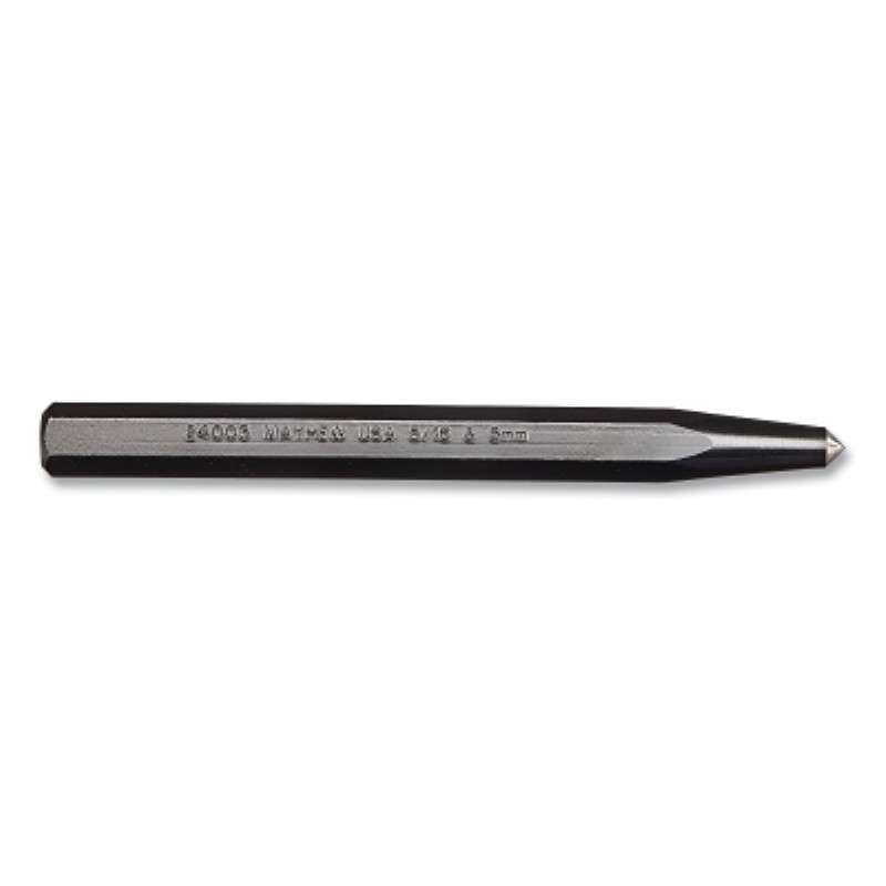 Center Punch, Pro, 6" OAL, Hardened Steel, Black Oxide Finish