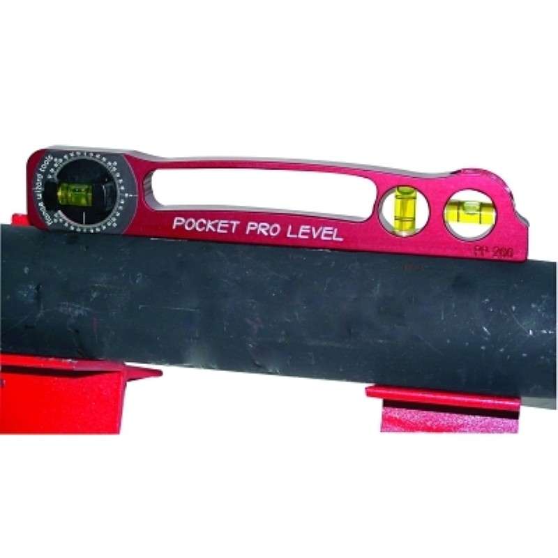Pocket Pro Level, Magnetic, 10" OAL, 3 Vials, Anodized Aluminum