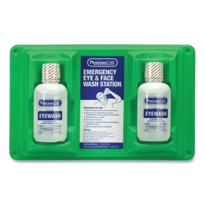Eye and Skin Station, Double 16 oz Screw Cap Bottle, Wall Mountable