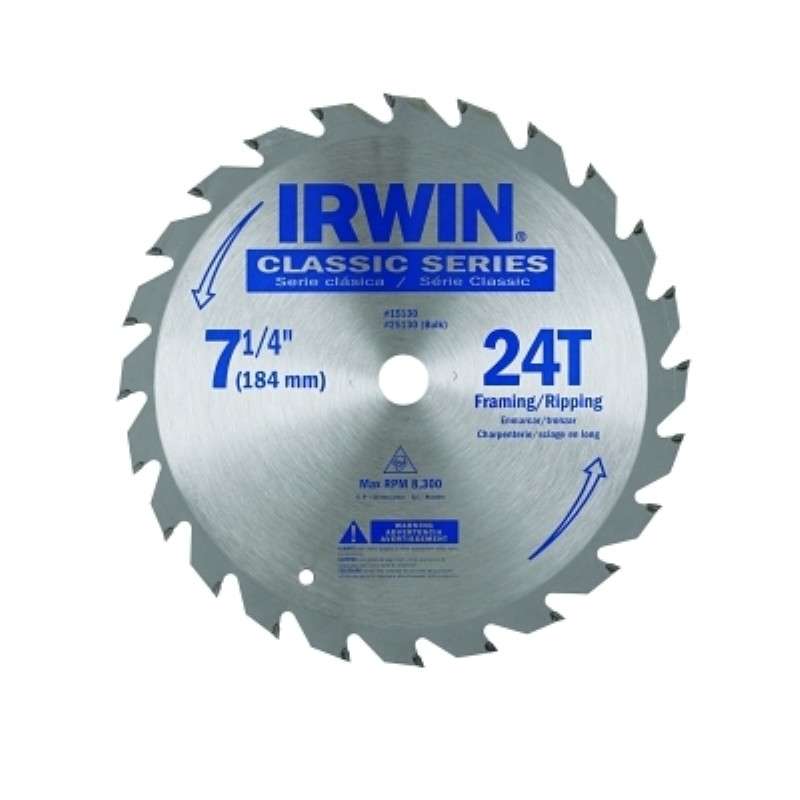 Saw Blade, Carbide, Corded, Portable, 24 Tooth Ct, 7.25" Dia. Classic Series