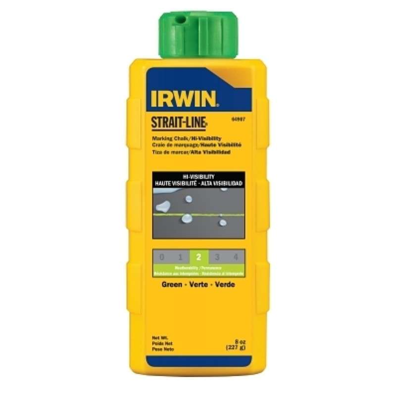 Marking Chalk, Hi-Visibility, Exterior Use, Flourescent Lime, 8 oz