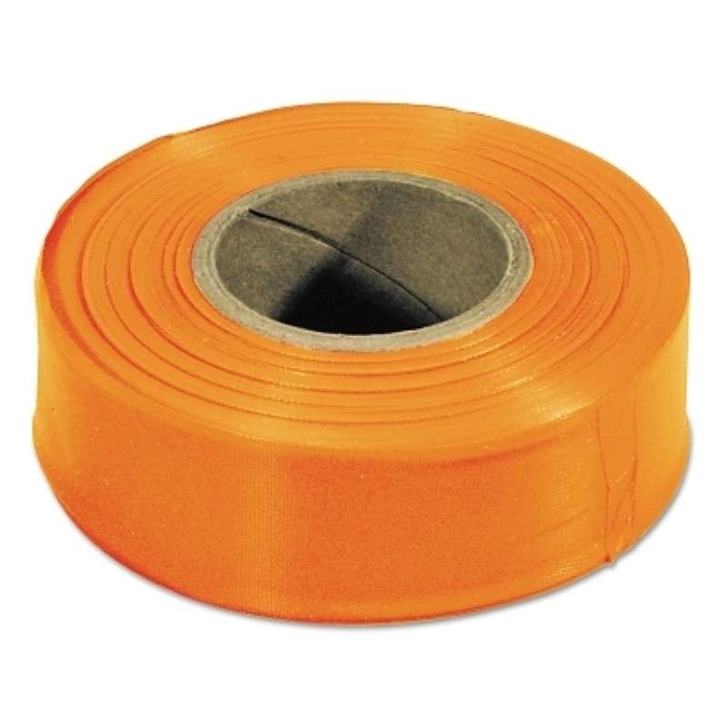 Flagging Tape, 300-O, Non-Adhesive, Vinyl, 1.18" Wide, Orange, 300 Series