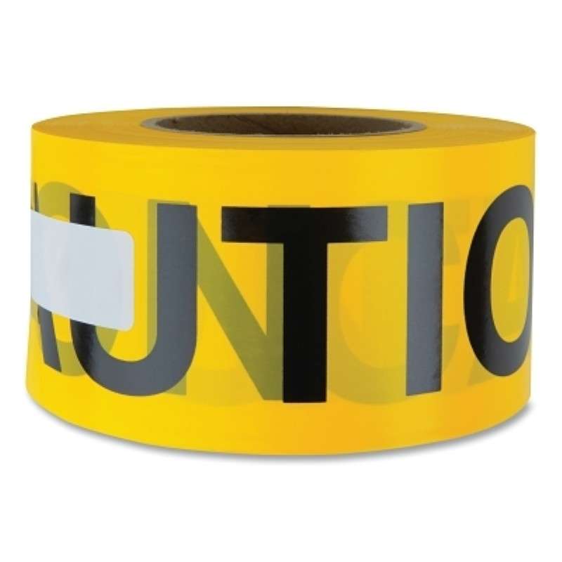 Barrier Tape, Caution, Polyethylene, Weather-Resistant, Larger Print, 3" x 1000ft