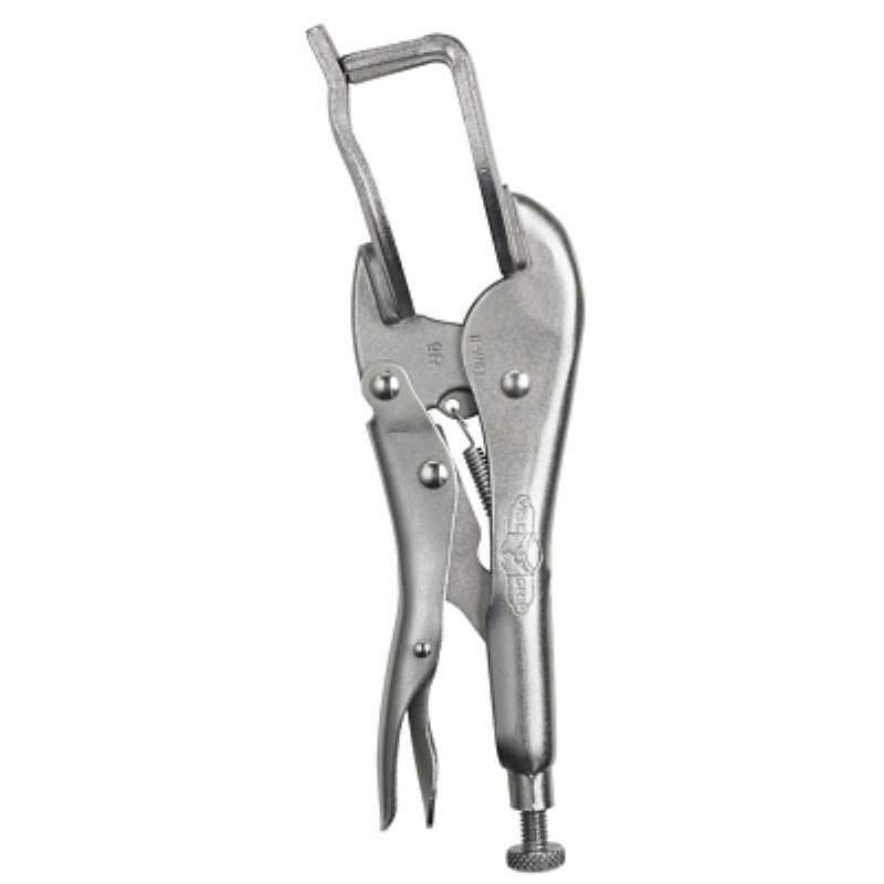 Welding Clamp, Locking, 9" OAL, Alloy Steel, U-Shaped Jaw, Knurled Thumb Screw
