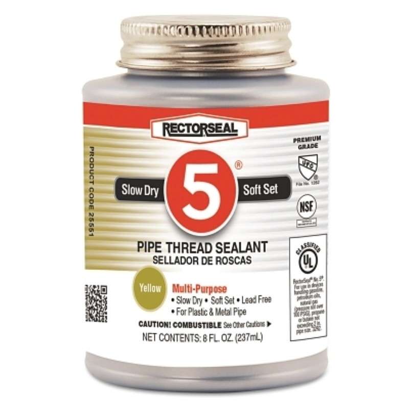 Thread Sealant, No. 5, BTC Pipe, 1/2 Point Can, Lead-free, Easy Break Out