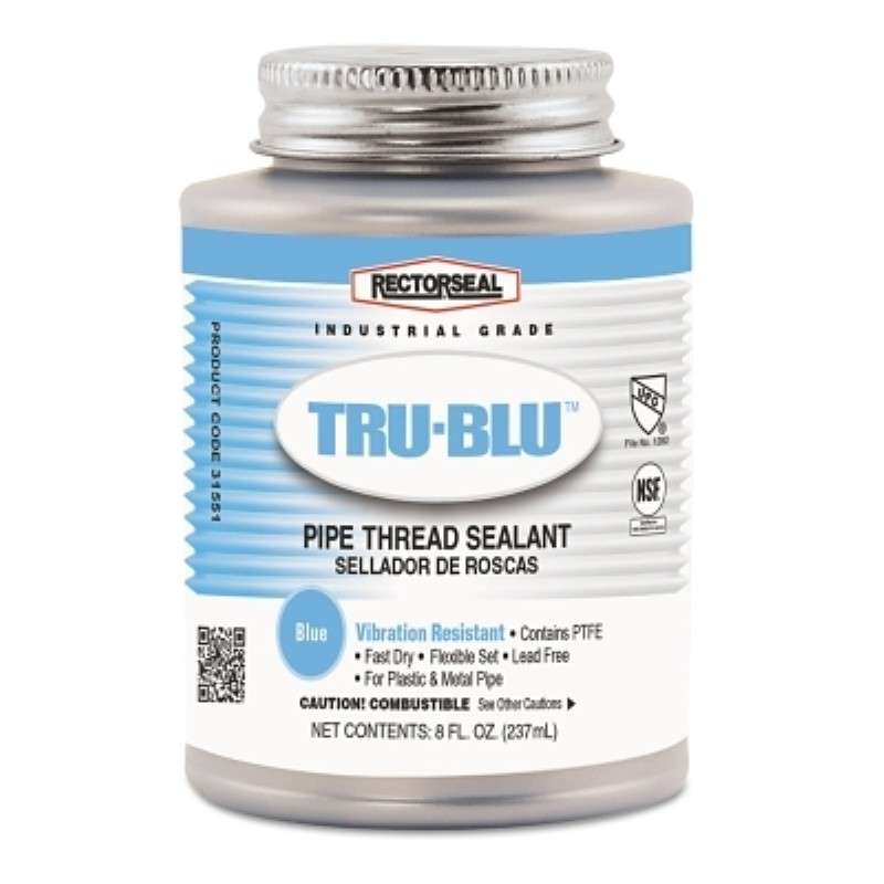 Thread Sealant, Tru-Blu, BTC Pipe, 1/2 Point Can, Lead-Free, PTFE
