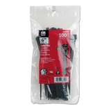 Cable Tie, UVB, 6" OAL, 30 lb Tensile Strength, Black, 100/Bag redirect to product page