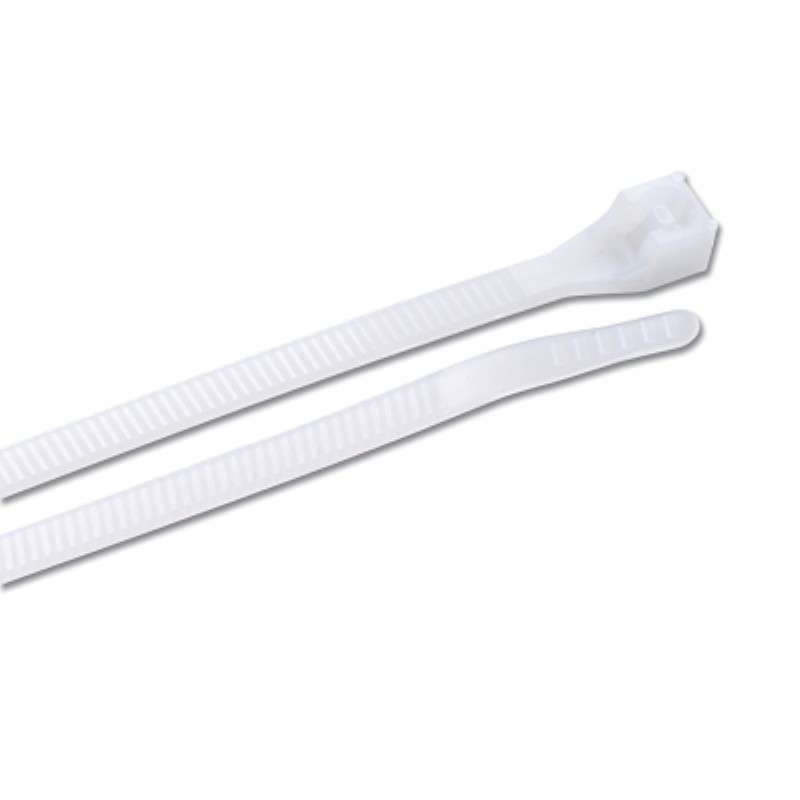 Cable Tie, Double Lock, 11" OAL, 75 lb Tensile Strength, Natural, 100/Bag