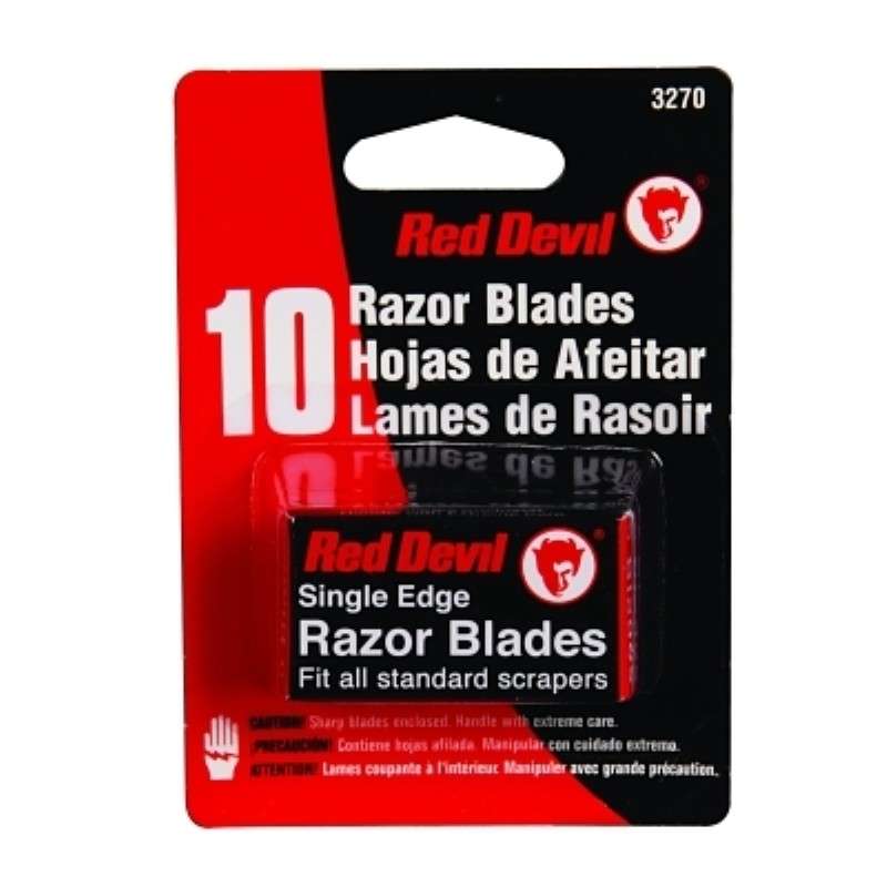 Razor Blade, Single Edge, Fits All Standard Scrapers, 10/Box