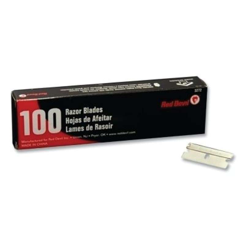 Razor Blade, Single Edge, Fits All Standard Scrapers, 100/Box