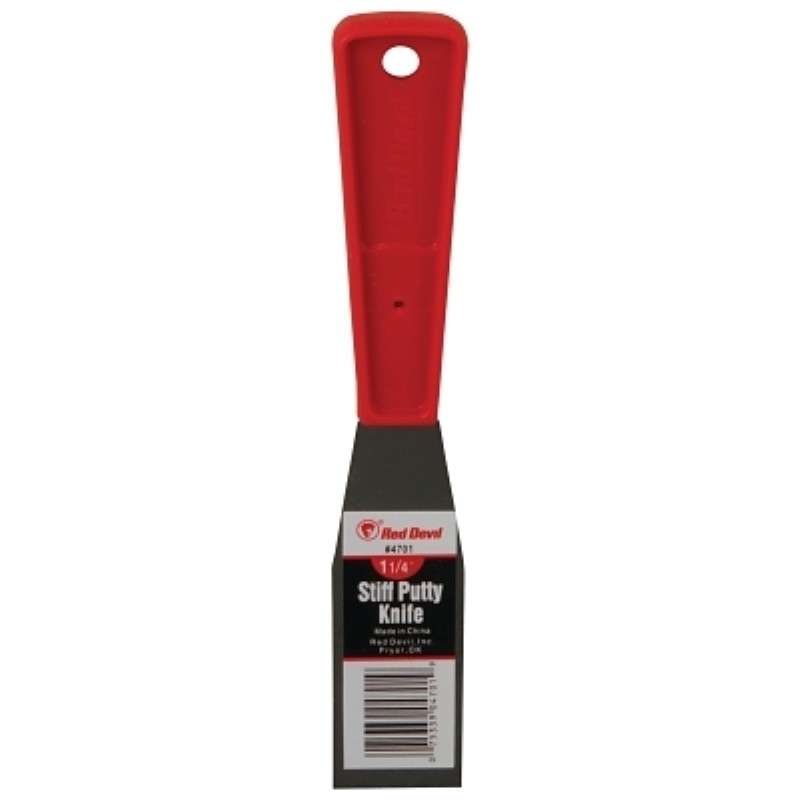 Putty Knife, 1.25" Stiff Blade, Durable Plastic, 4700 Series