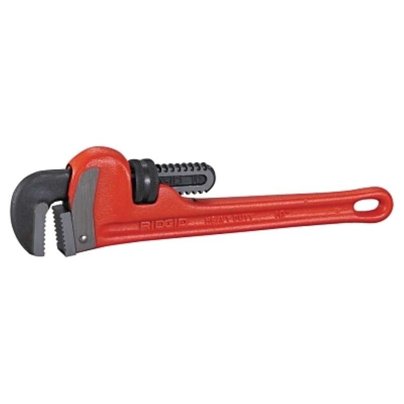 Pipe Wrench, 10" Long, I-beam Handle, 1.5" Capacity, Heavy-Duty, Straight Series