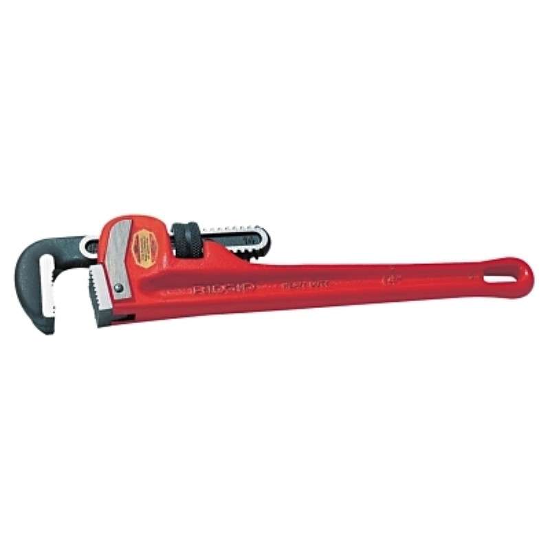 Pipe Wrench, 14" Long, I-beam Handle, 2" Capacity, Heavy-Duty, Straight Series