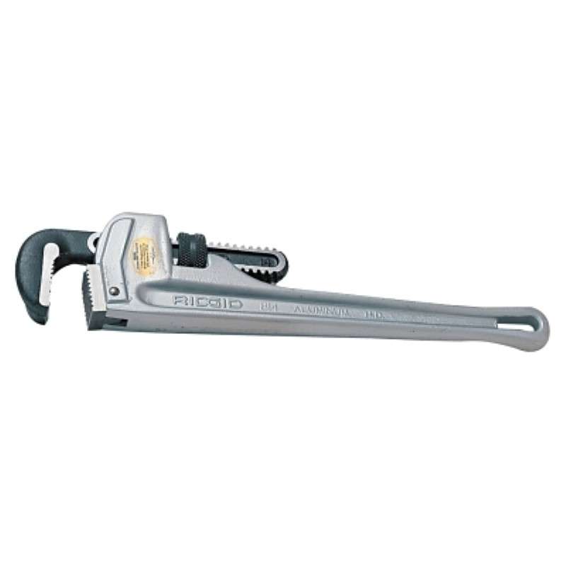 Pipe Wrench, 18" Length, Lightweight Aluminum Straight, 2.5" Pipe Capacity