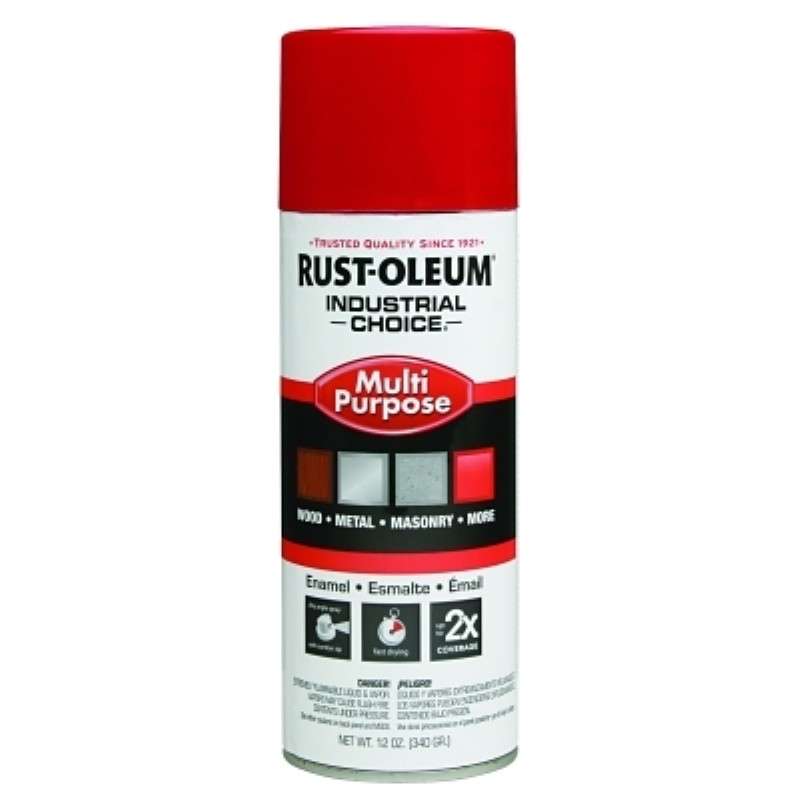 Enamel Spray Paint, 12 oz, OSHA Safety Red, 1600 Series