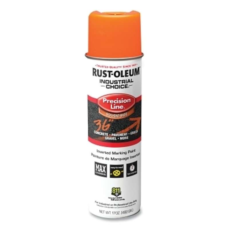 Marking Spray Paint, 17 fl oz, Fluorescent Orange, Water-Based, M1600 Series