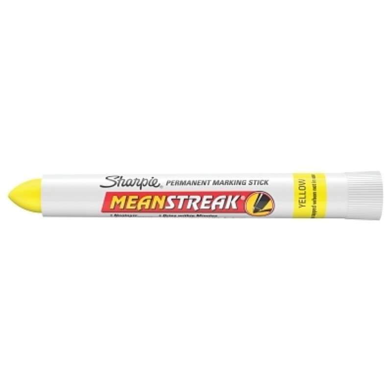 Marking Stick, Mean Streak, Permanent, Bullet Tip, Yellow, 12 /Box