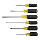Screwdriver Set, Vinly Grip, Steel, Chrome Plated, Black & Yellow, 6/Pack redirect to product page