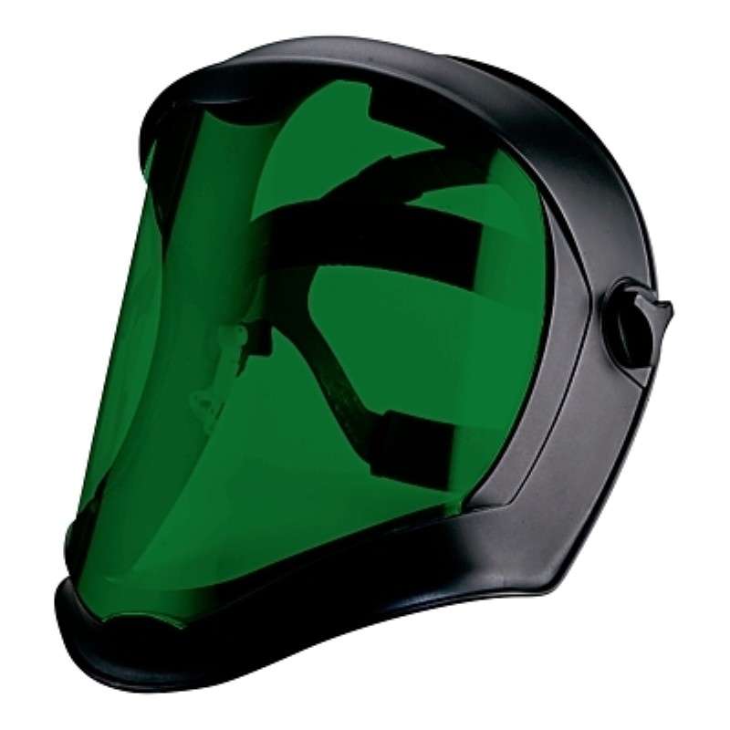 Safety Visor, Bionic, Polycarbonate, Clear, Uncoated, Green Shade 3.0