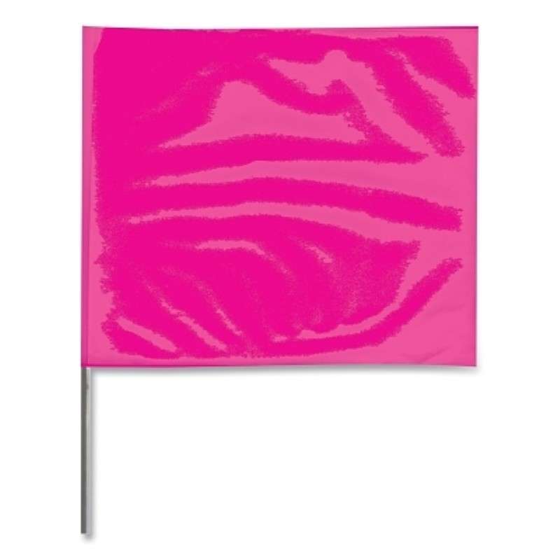 Stake Flag, 4" W x 5" L, 36" H Steel Wire Staff, Pink Glo