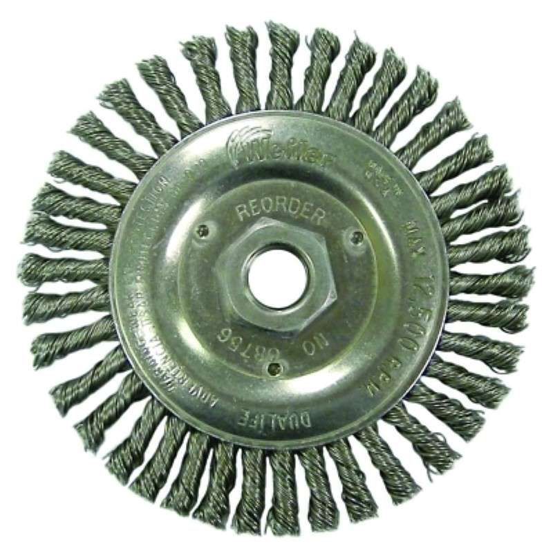 Circular Wheel Brush, Roughneck Jr., 0.020" Steel Wire Fill, 5/8"-11 UNC, 5" Diameter