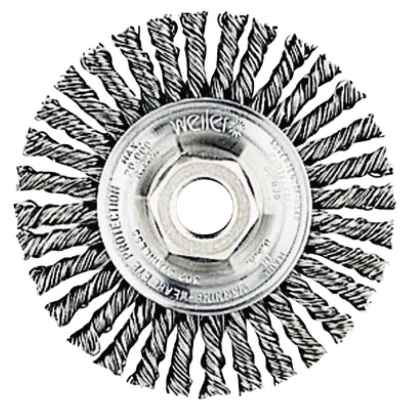 Circular Wheel Brush, Roughneck Jr., 0.020" Steel Wire Fill, 5/8"-11 UNC, 7" Diameter