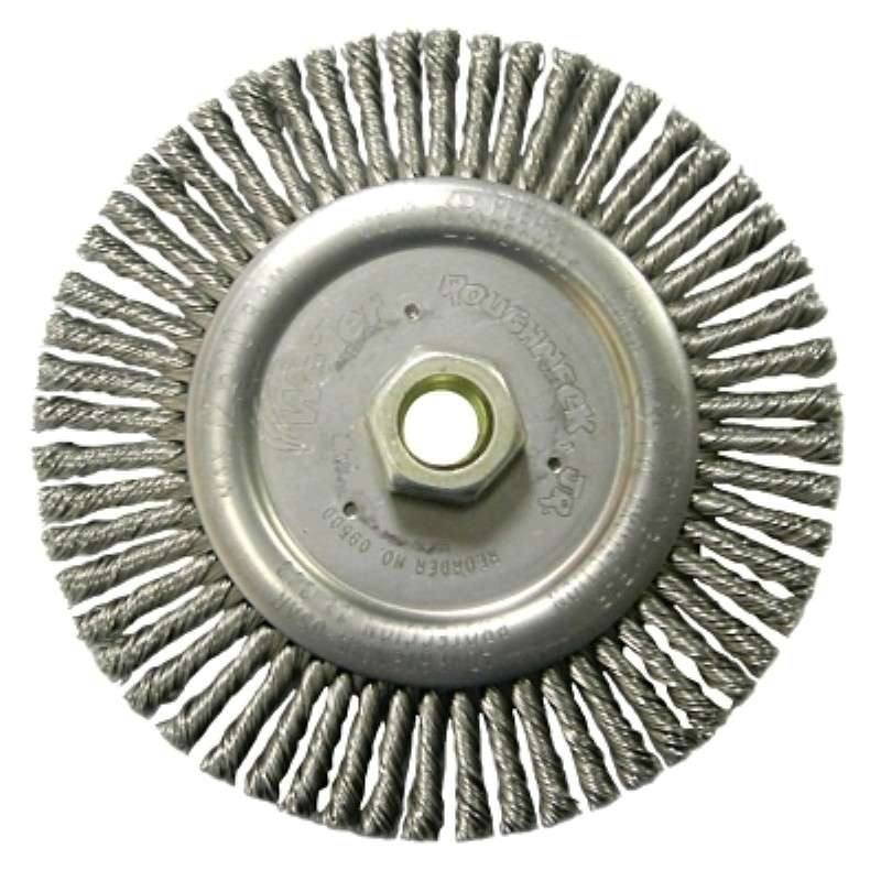 Circular Wheel Brush, Roughneck Jr., 0.020" Steel Wire Fill, 5/8"-11 UNC, 6" Diameter