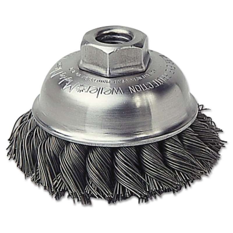 Circular Wheel Brush, Single Row, 0.23" Steel Fill, 5/8"-11 UNC, 3-1/2" Diameter