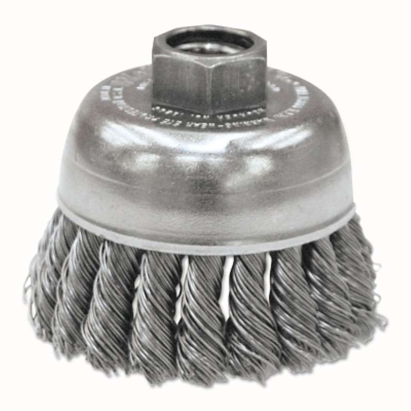 Circular Wheel Brush, Single Row, 0.20" Steel Fill, 5/8"-11 UNC, 2-3/4" Diameter