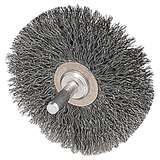 Circular Wheel Brush, Narrow Face, 0.014" Steel Fill, 1/4" Stem, 3" Diameter redirect to product page