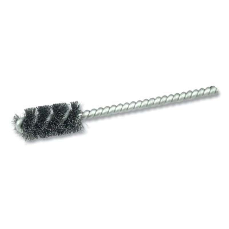 Tube Brush, Steel Wire Fill, Single Spiral, 1/2" Brush Diameter