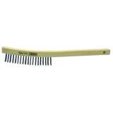 Wire Scratch Brush, Curved Handle, Wood Block, 0.012" Carbon Steel Fill, 3x19 Rows redirect to product page