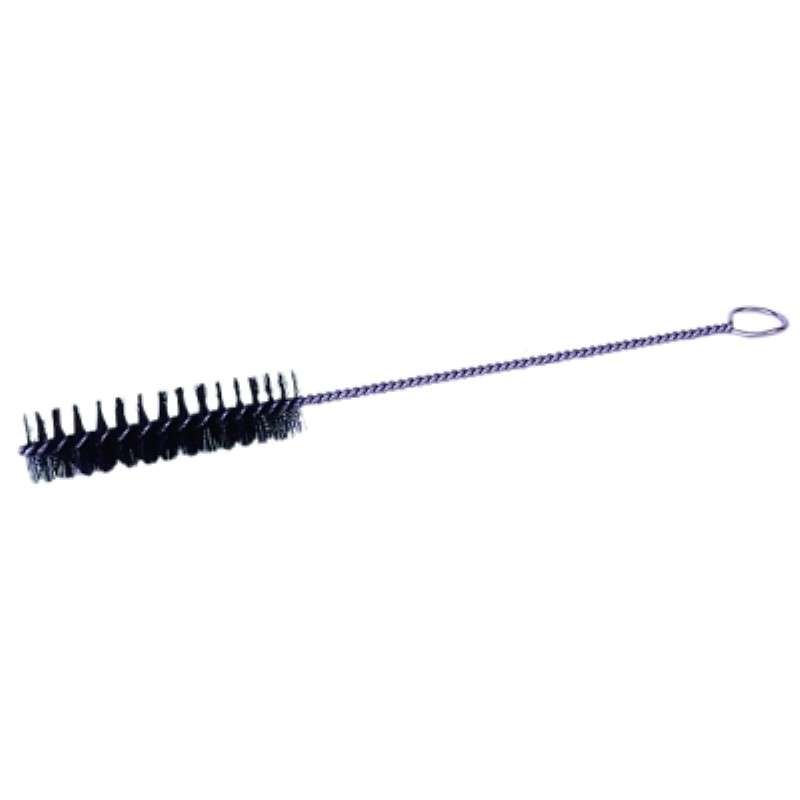 Tube Brush, Nylon Fill, Galvanized Steel Stem, 1" Diameter, Black